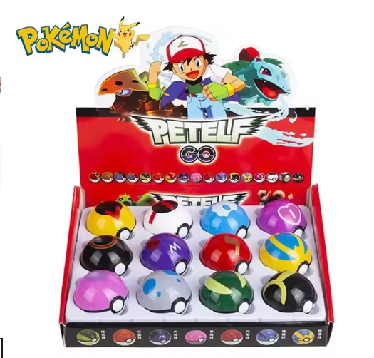 Pokemon Figure 12pcs/Set Pikachu Pokeball Action Figure Cartoon Anime Kawaii Doll Poke Ball Collection Kids Birthday Gifts
