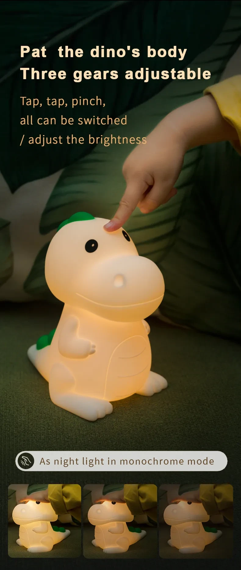 Dinosaur Silicone Lamp Cartoon Children