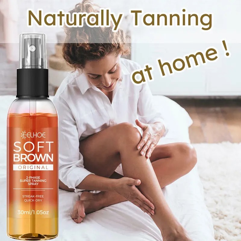 Wheat-Colored Tanning Spray Sunbathing Aid for Gentle, Natural Tan Indoors & Outdoors
