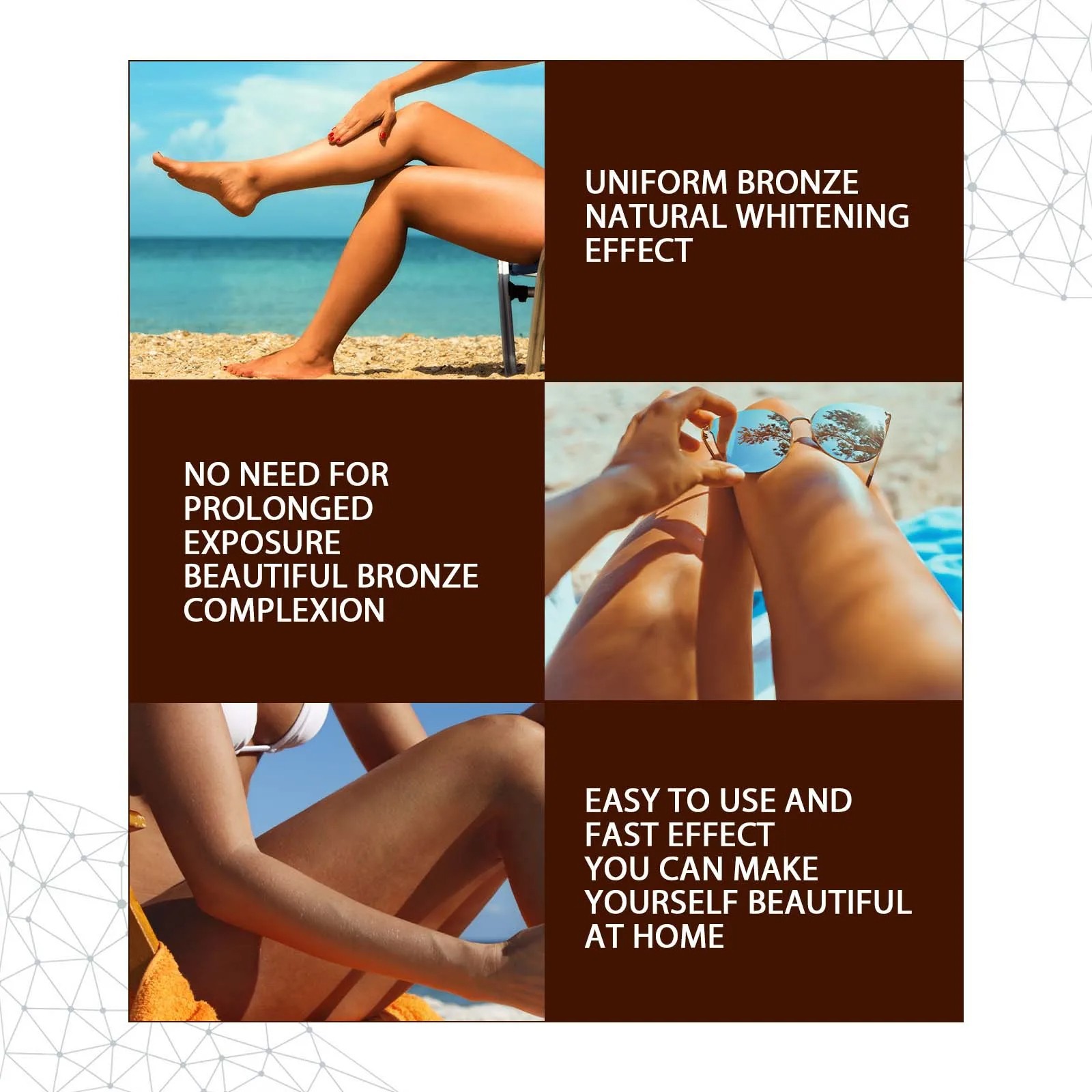 Wheat-Colored Tanning Spray Sunbathing Aid for Gentle, Natural Tan Indoors & Outdoors