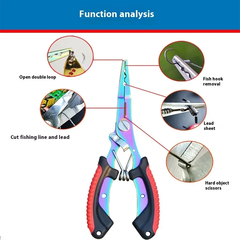 Medium Straight Mouth With Hook Multifunctional Fishing Pliers