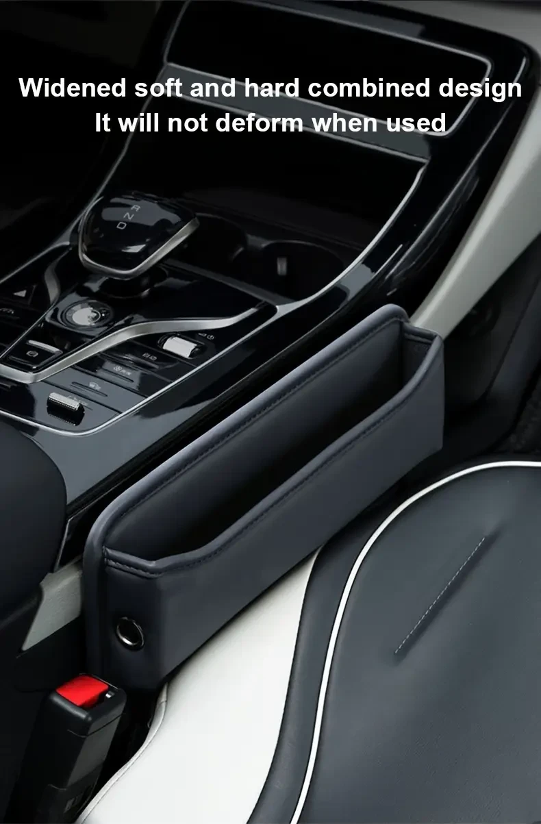 1pc A71 Car Seat Gap Organizer, PU Leather Vehicle Storage Box, Universal Auto Seat Side Pocket, Black, No Electricity Needed, Auto Accessories for Men and Women, Storage & Organization for Home & Garage