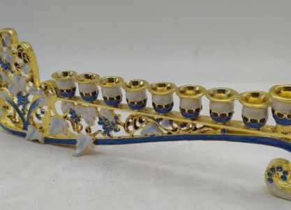 Vintage Holiday Diamond Metal Candlestick