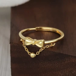 1pc S925 Silvery Bow Tie Bracelet  Elegant & Versatile Adjustable Open Ring for Women, Perfect for Travel, Daily Wear, Valentines Day & Mothers Day Gifts