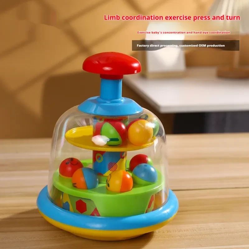 Press Rotating Jumping Ball Enlightening Early Education Toys For Infants