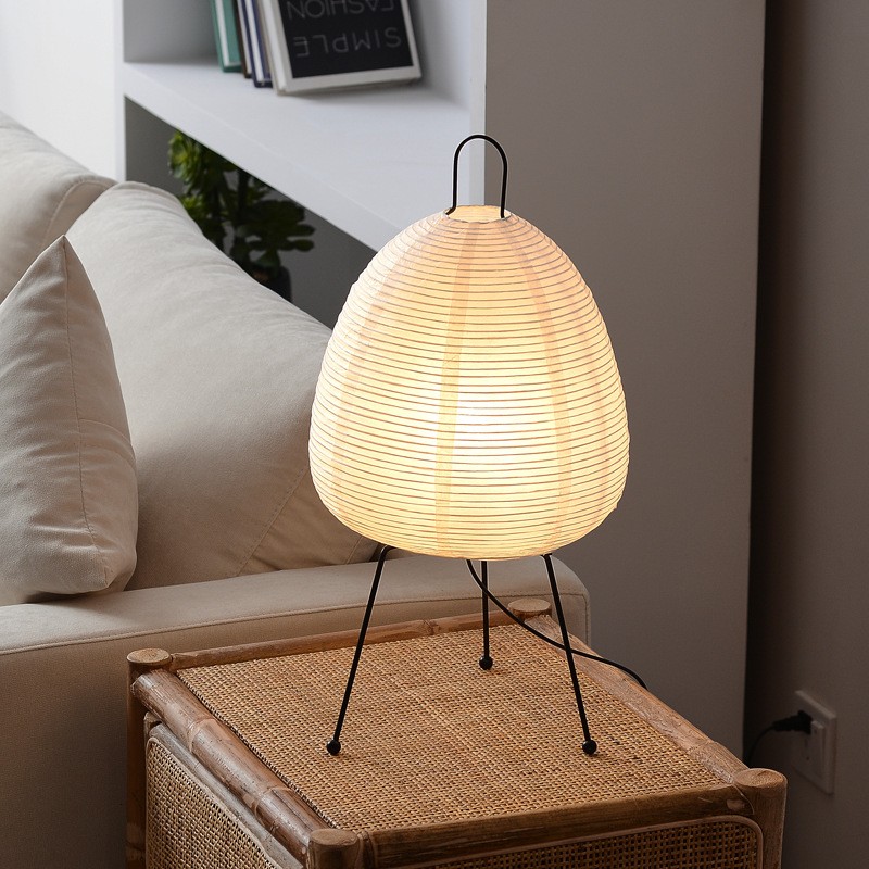 Japanese Rice Paper Lantern LED Table Lamp - Tripod Floor Lamp for Living Room, Bedroom, Bedside, Study, Hotel, Homestay Art Creative Decor