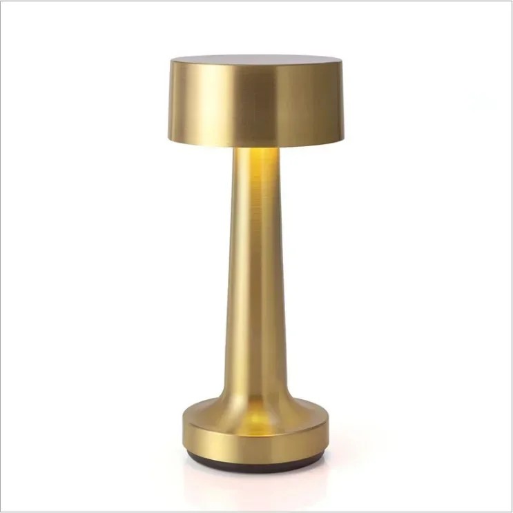 Retro LED Table Lamp - Touch Dimmable Rechargeable Desk Light for Restaurant, Coffee Bar, Home Bedroom Decor