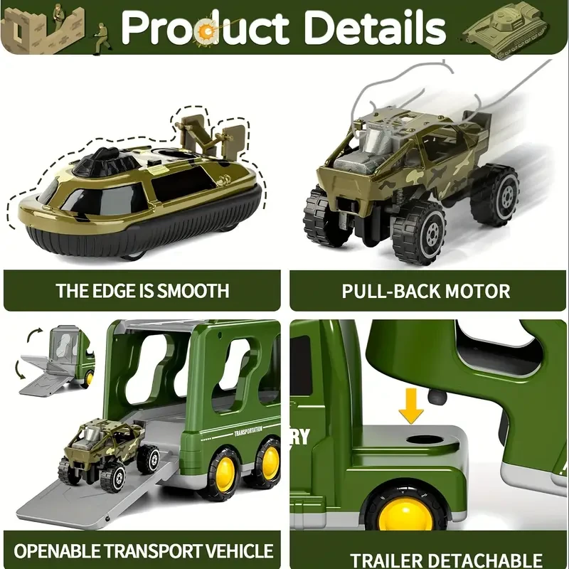 14in 1 Green Army Tanks Toy Set