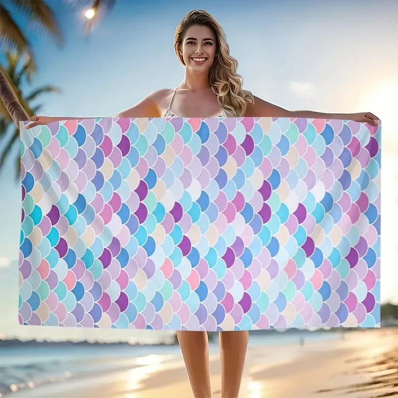 Ultra-Fine Microfiber Beach Towel, Oversized Pool Towel with Quick-Dry And Sand-Free Features, Perfect for Camping with Excellent Absorbency, Soft, Breathable, And Lightweight.