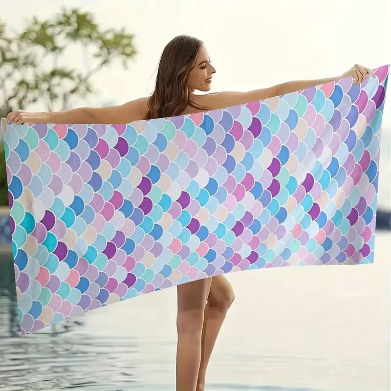 Ultra-Fine Microfiber Beach Towel, Oversized Pool Towel with Quick-Dry And Sand-Free Features, Perfect for Camping with Excellent Absorbency, Soft, Breathable, And Lightweight.