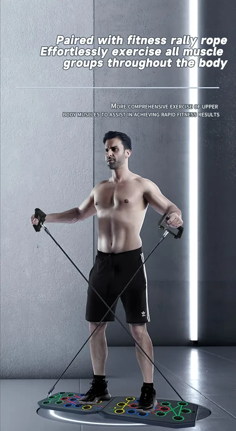 1pc Multifunctional 30-Hole Push-Up Board for Core & Ab Workouts - Durable ABS Material, Colorful Design, Black