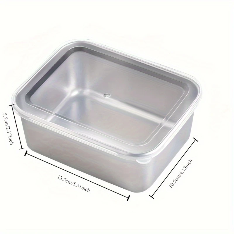 5pcs Stainless Steel Food Storage Container Set Square, Manual Lid, Hand Wash Perfect for Meal Preparation, Outdoor Picnics, and Food Distribution