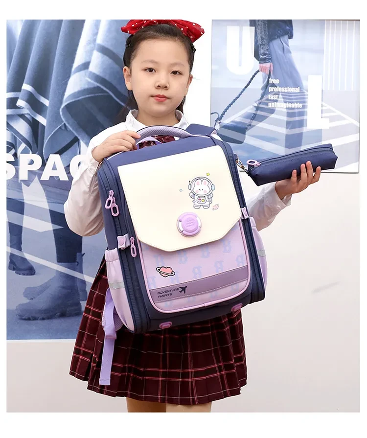 Primary School Student Schoolbag Boys And Girls Burden Reduction Spine Protection