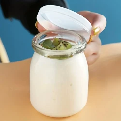 10pcs Reusable Glass Yogurt Containers  Heat Resistant, Durable, Ideal for Healthy Snacking & Meal Prep, Includes Colorful Parfait Jars