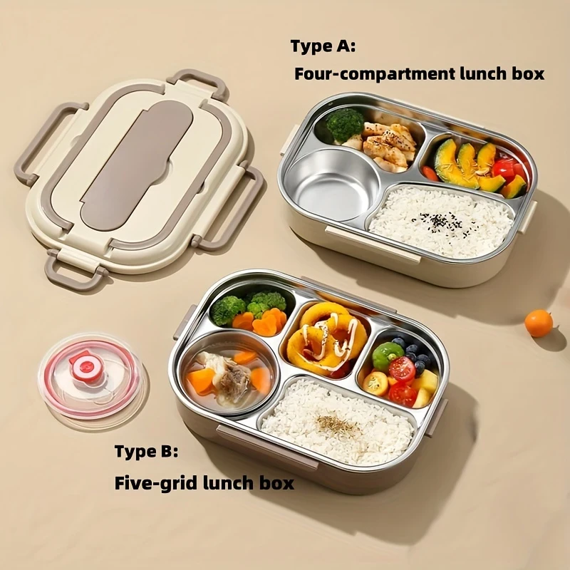 304 Stainless Steel Bento Box with Insulation Bag Single Layer, Ideal for Student and Outdoor Meal Take