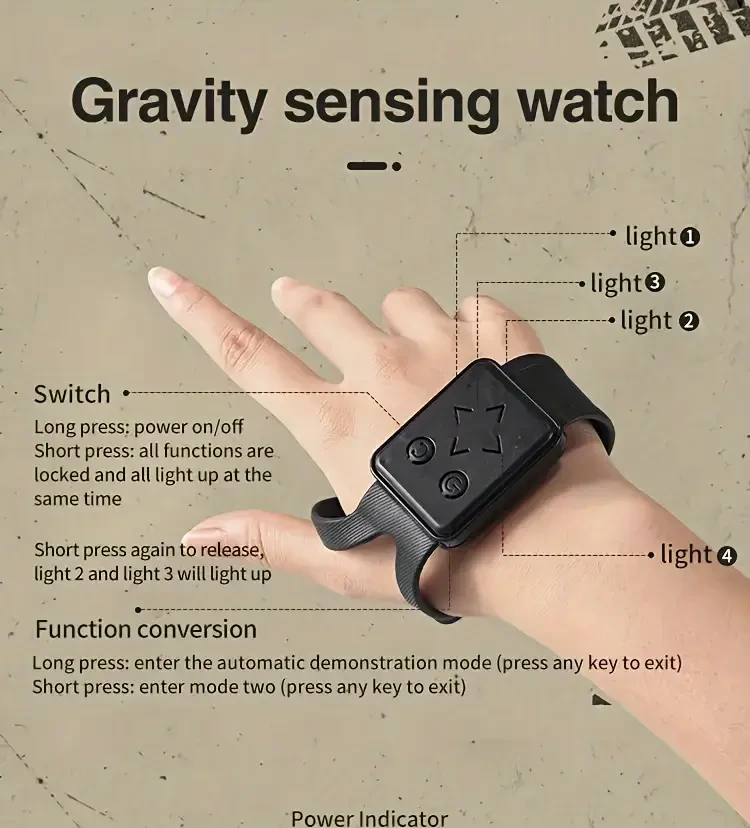 TurboDrift 4WD Gesture Controlled RC Car  Dual-Side Rotating Off-Road Vehicle with LED Lights & Music