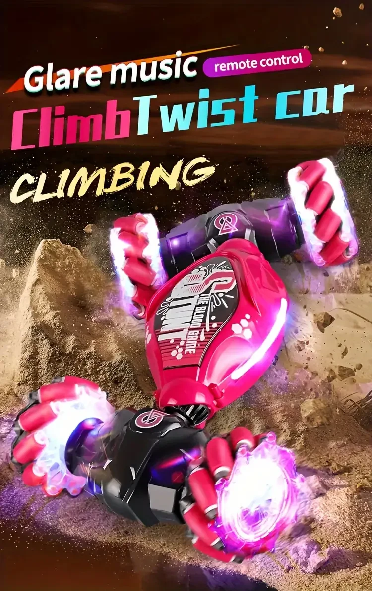 TurboDrift 4WD Gesture Controlled RC Car  Dual-Side Rotating Off-Road Vehicle with LED Lights & Music