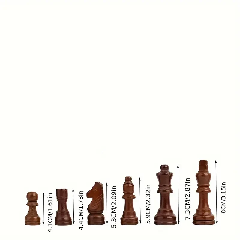 38.1cm X 38.1cm (15" X 15") Chess Solid Wood Large Premium Folding Set