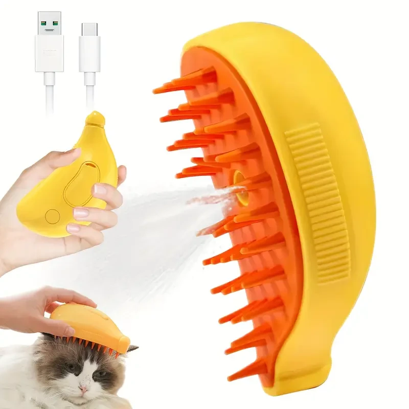Self-Cleaning Steam Cat Brush Pet Hair Removal Comb for Cats and Dogs
