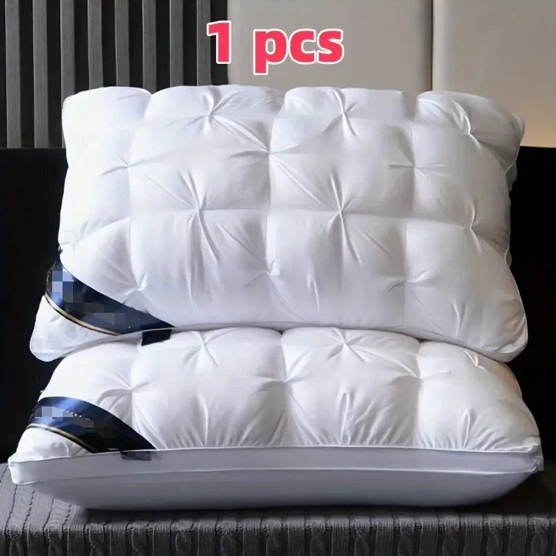 1pc 48x74cm Deep Sleep Neck Support Pillow  Non-Collapsing High Pillow for Sleeping