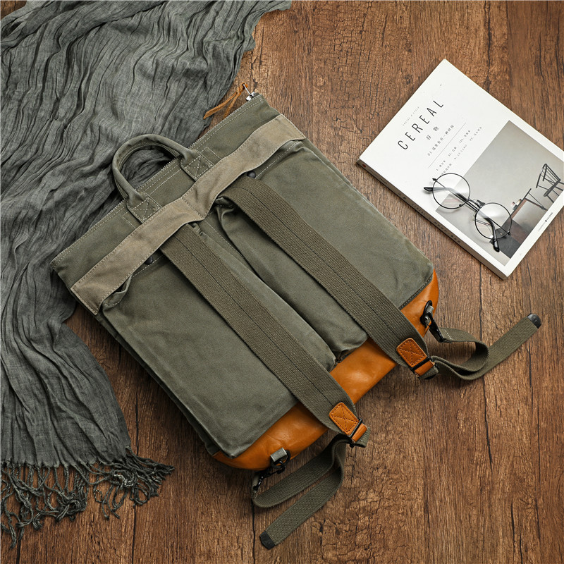 American Retro Motorcycle Bag Backpack Washed Distressed Canvas Bag Men's Outdoor Mountaineering Camping
