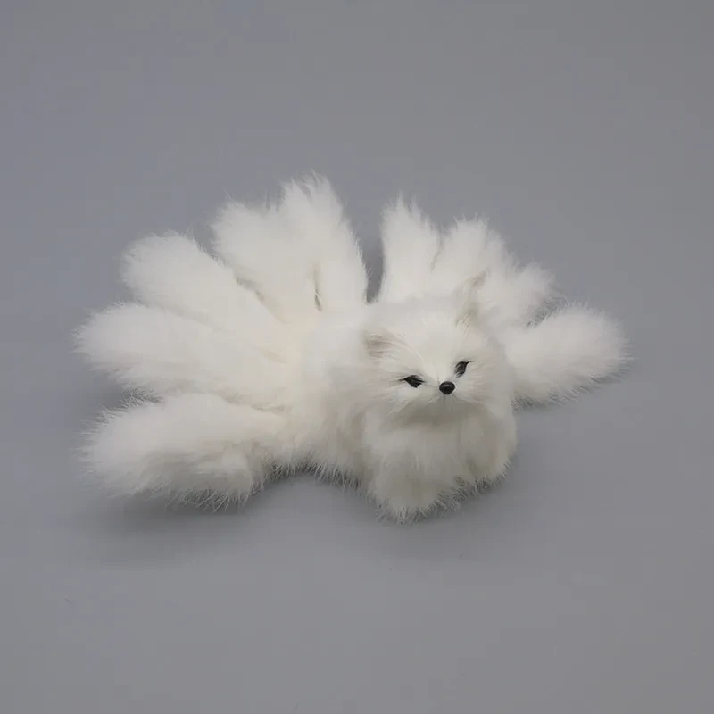 Artificial Nine-tail Fox Home Decoration Wool-like Animal