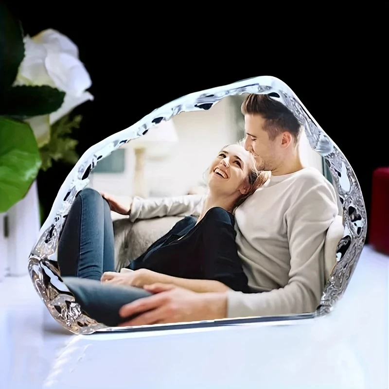 Personalized Glass Photo Frame Decoration Customizable Photo Frame for Bedroom, Living Room, Office Home Dcor, Ideal Gift for Friends, Family, Wife, Valentines Day, Thanksgiving, Christmas, Mothers Day, Fathers Day, Souvenir, Party Gift