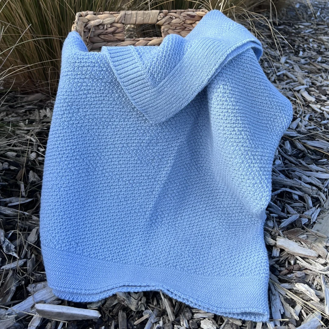 Premium Merino Purl Pattern Blanket