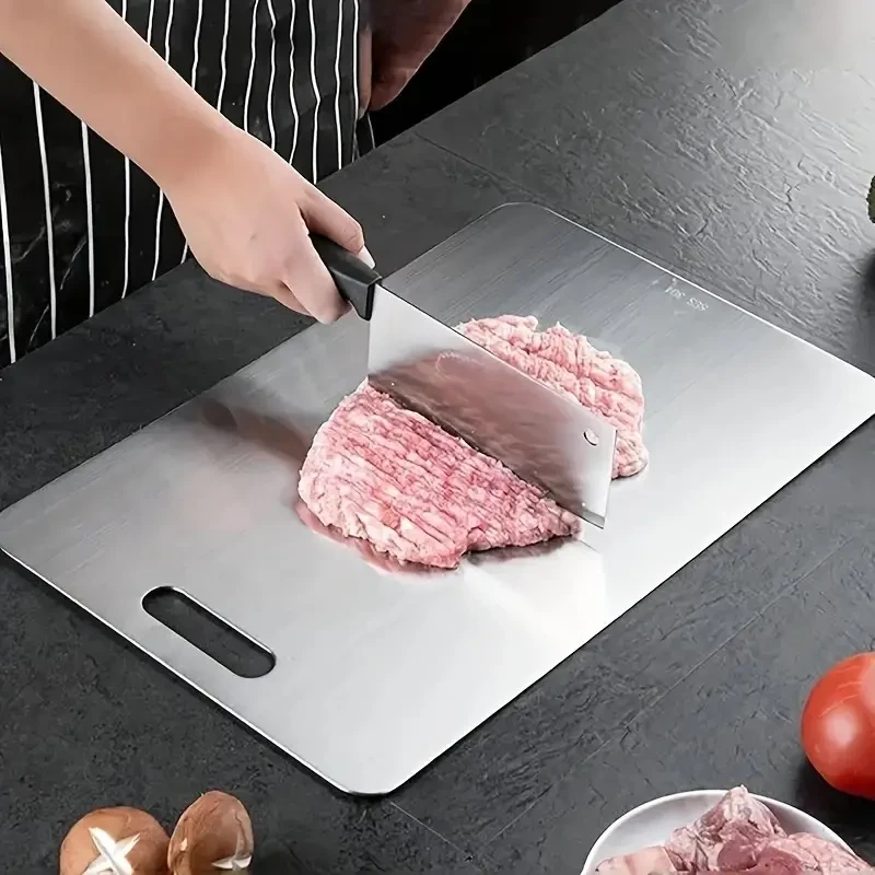 Premium Titanium-Grade 304 Stainless Steel Double-Sided Chopping Board