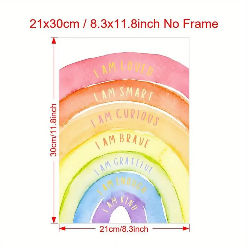 Inspirational Watercolor Rainbow Wall Art Print A Splash of Positivity for Your Space