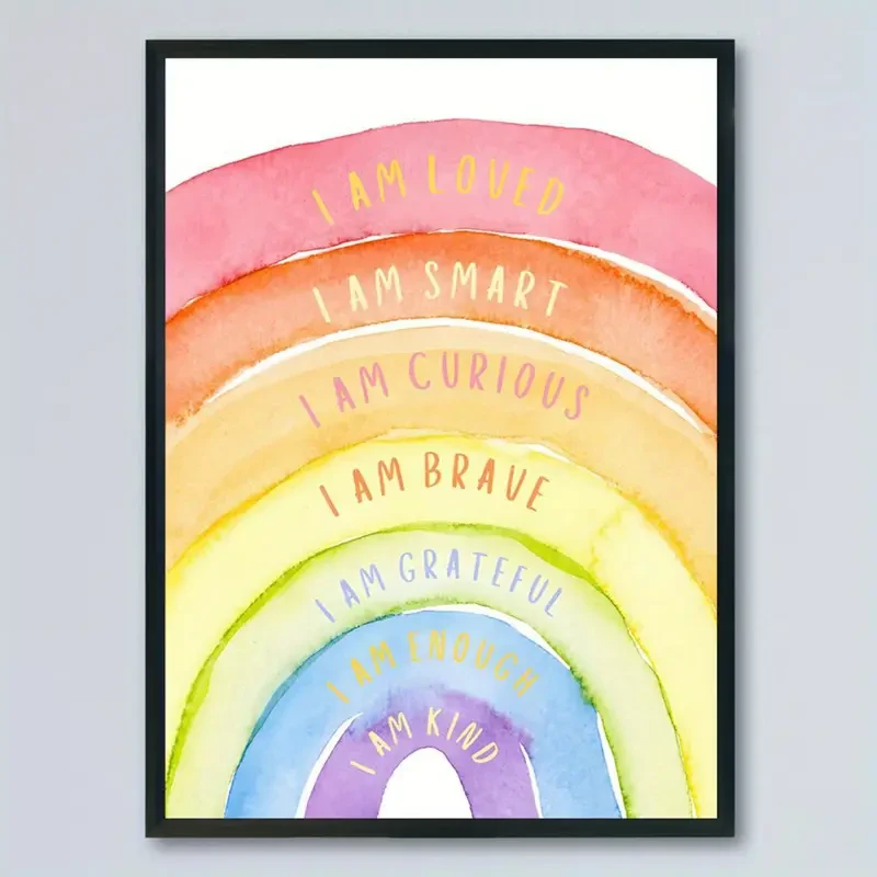 Inspirational Watercolor Rainbow Wall Art Print A Splash of Positivity for Your Space