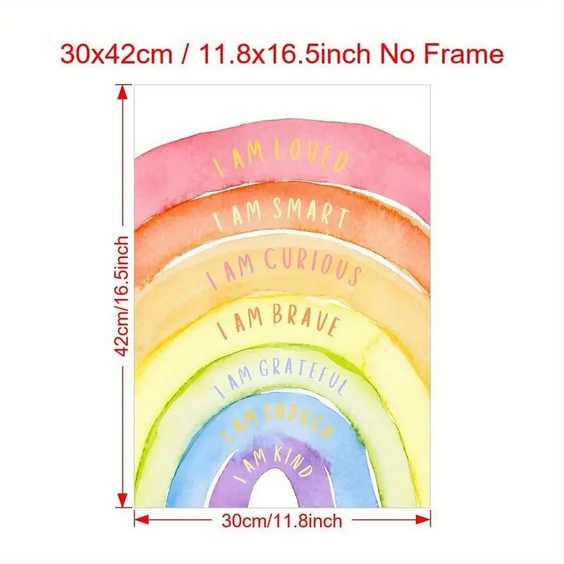Inspirational Watercolor Rainbow Wall Art Print A Splash of Positivity for Your Space
