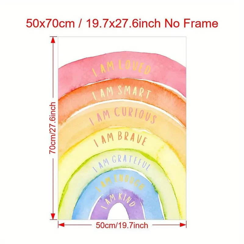 Inspirational Watercolor Rainbow Wall Art Print A Splash of Positivity for Your Space