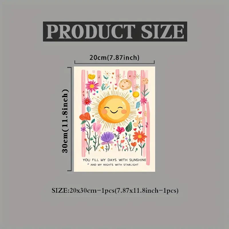 "You Are My Sunshine" Sunflower Wall Art  Vibrant Canvas Print for Kids Room Decor