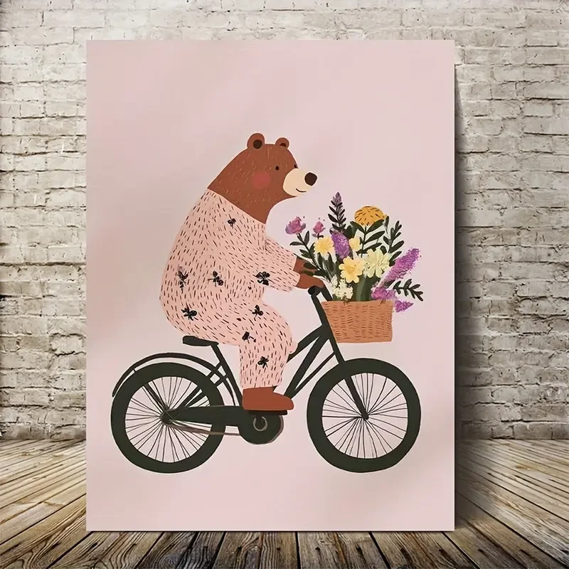 1pc Nursery Bear Wall Art  Charming Artwork for Youngsters' Rooms and Home Decor