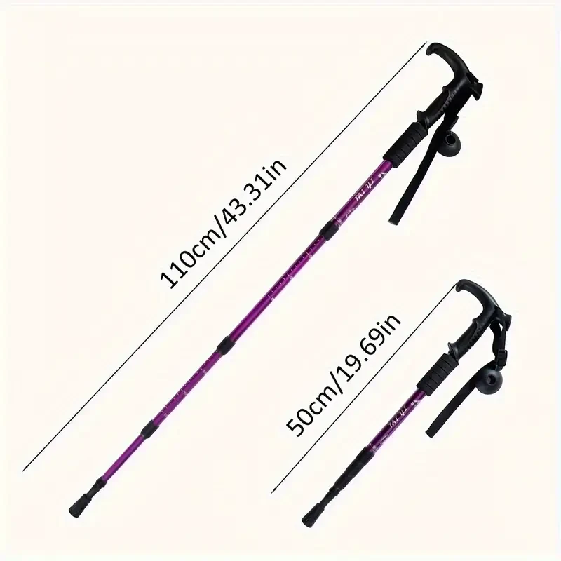 Ultra-Light Adjustable Trekking Pole with Ergonomic T-Handle & Anti-Shock System