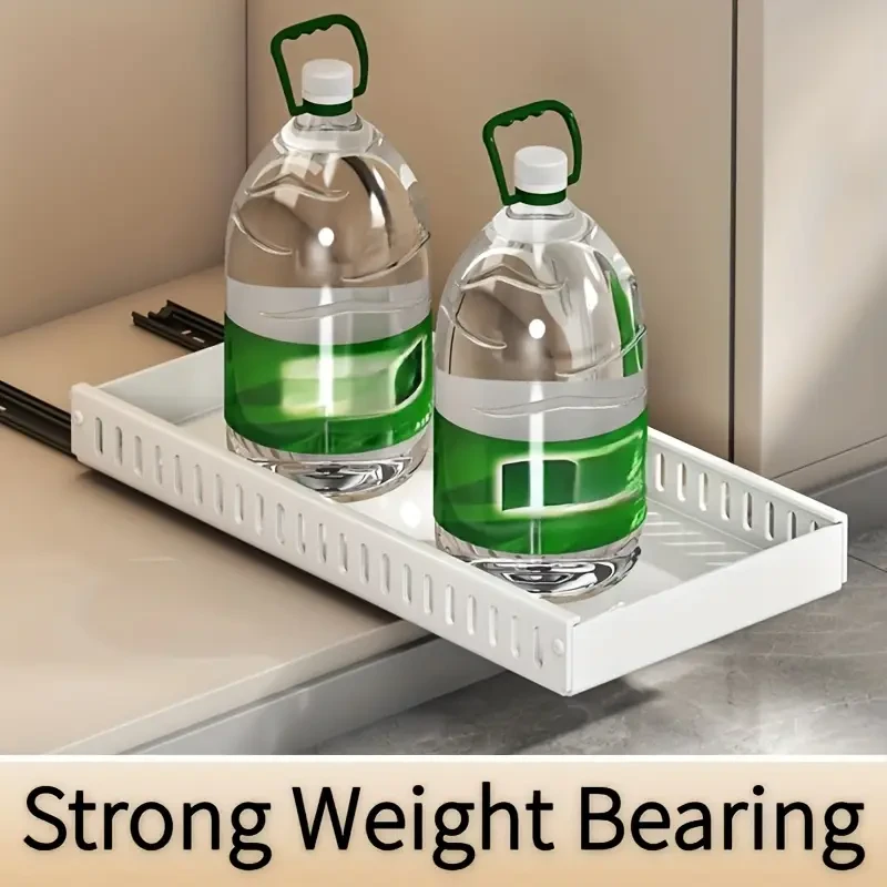 1pc Pull-Out Kitchen Pot and Pan Organizer Rack