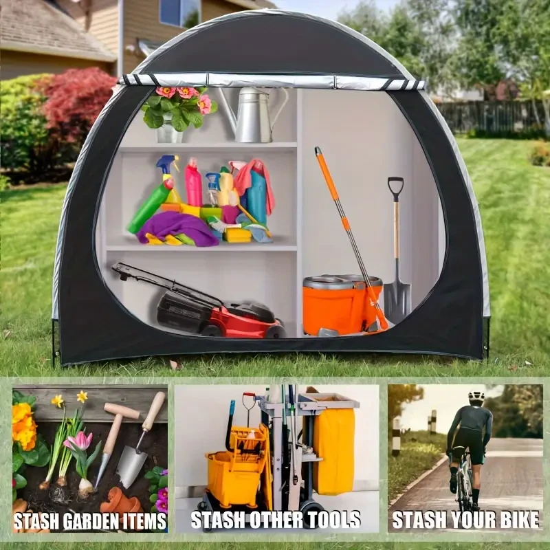 Heavy Duty Bicycle Storage Shed Tent Portable Outdoor Shelter for Bikes, Motorcycles, and Tools