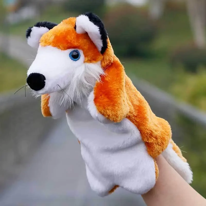 Fox Fur Plush Toy Puppet Kindergarten Story Props