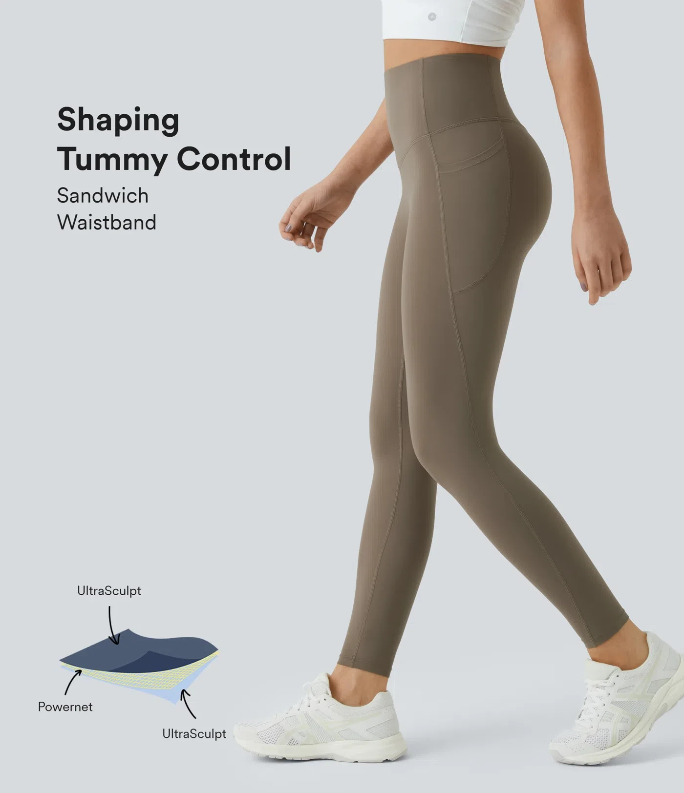 SoCinched High Waisted Tummy Control Side Pocket Shaping Training UltraSculpt Leggings
