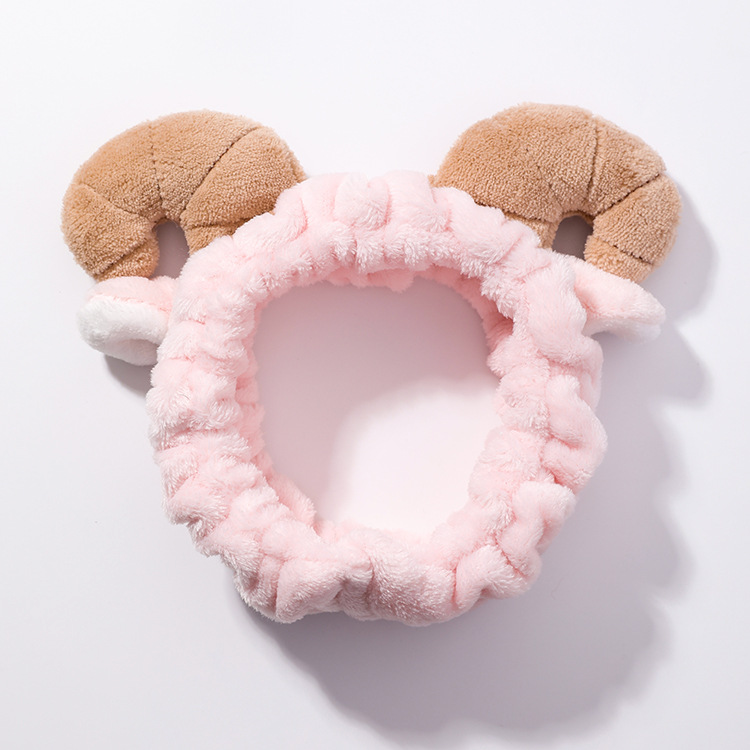 Soft Horns Hair Band Cute Female Face Makeup Cleansing Hair Accessories Plush Headband