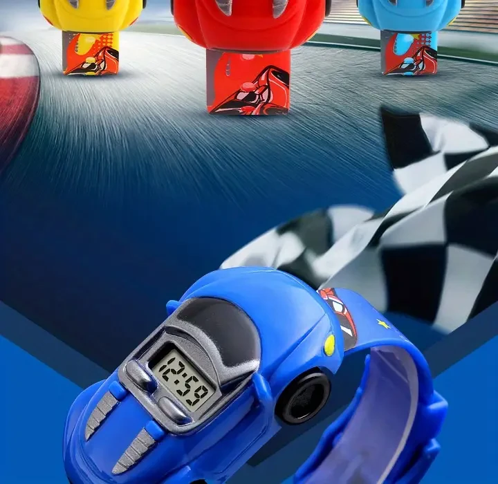 SKMEI Cartoon Car-Shaped Kids Digital Watch