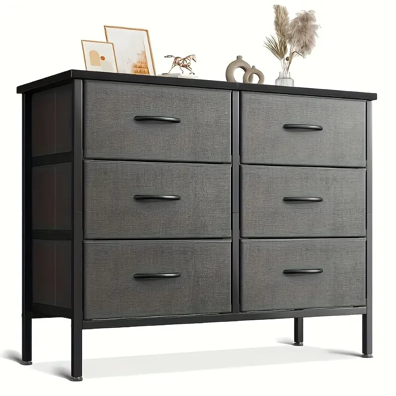 1pc Fabric Drawer Dresser for Bedroom Dresser TV Stand with 6 Storage Drawers  Perfect Closet Organizer for Clothes