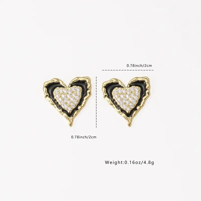 1 Pair of Womens Fashion Earrings Heart-Shaped, Stainless Steel, Hypoallergenic Perfect for the Beach, Party, and Vacation