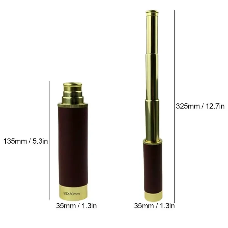 Foldable retro monocular telescope for watching games, traveling, hiking, hunting, camping