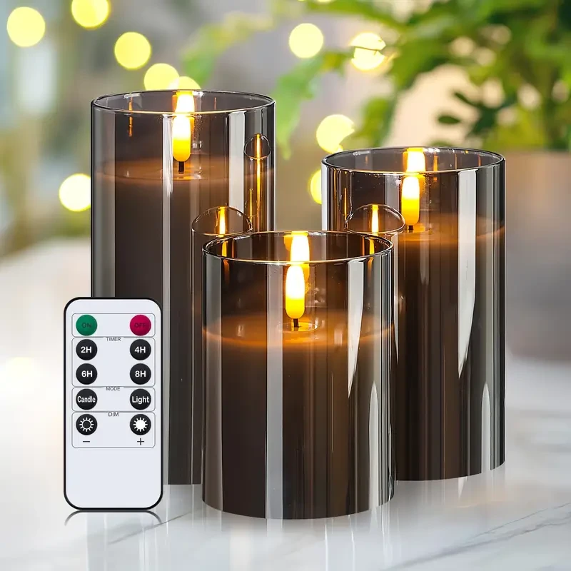 3pcs Flameless LED Candles with Remote Timer