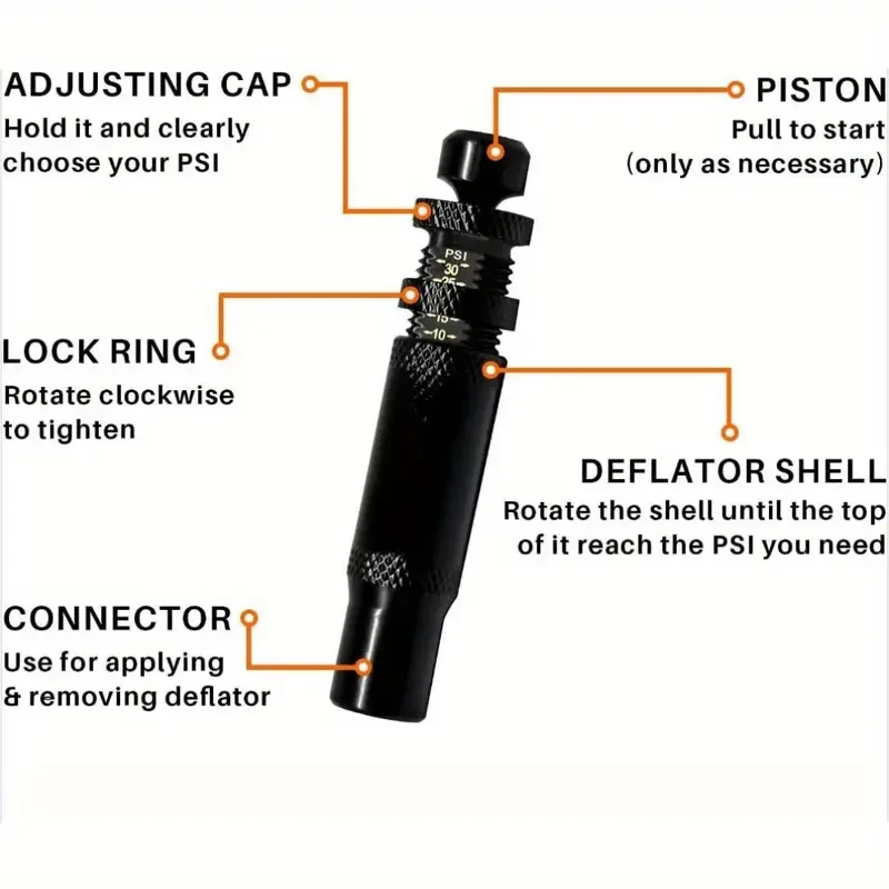 4pcs Adjustable Tire Deflator Valve Kit