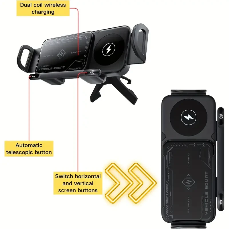 15w Wireless Car Charger Mount for SamSung for Galaxy Z Fold 5/4/3/2, Car Vent Grille Phone Holder