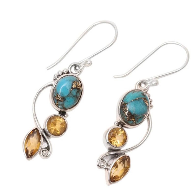 Multi-Color Zircon Earrings European And American
