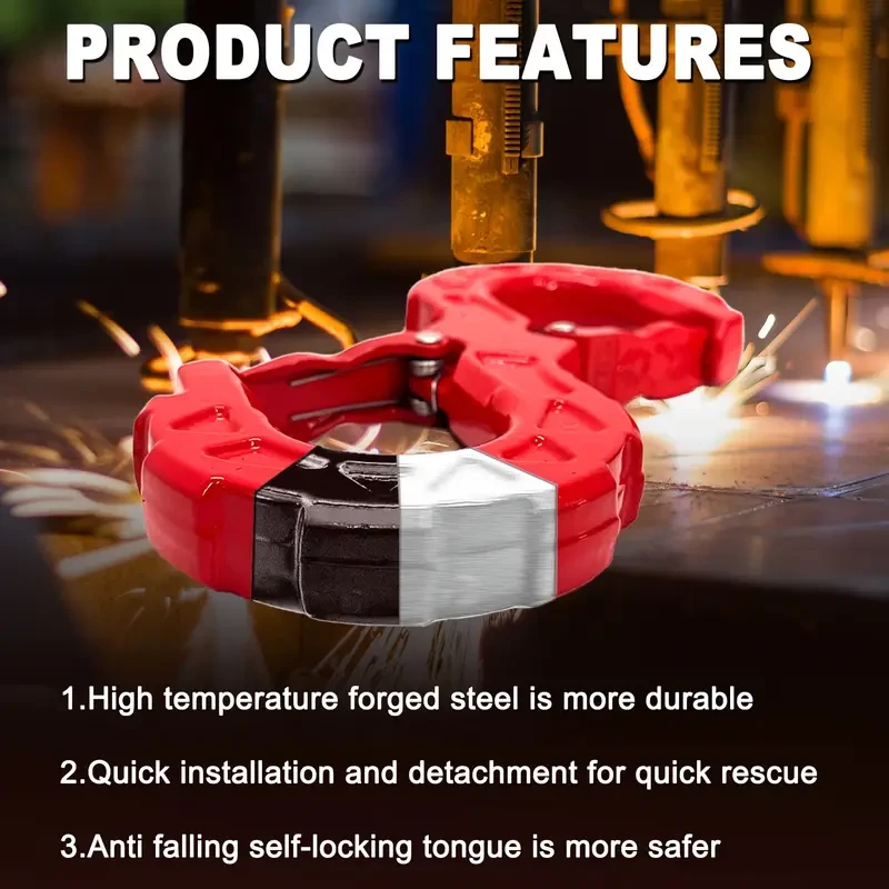 Heavy-Duty Red G80 Alloy Steel S-Shaped Tow Hook